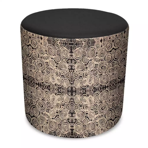 Picture of ORANGE DUST SPECTRUM EVA ROUND OTTOMAN 450 X 450 X 450MM DOTS BLACK