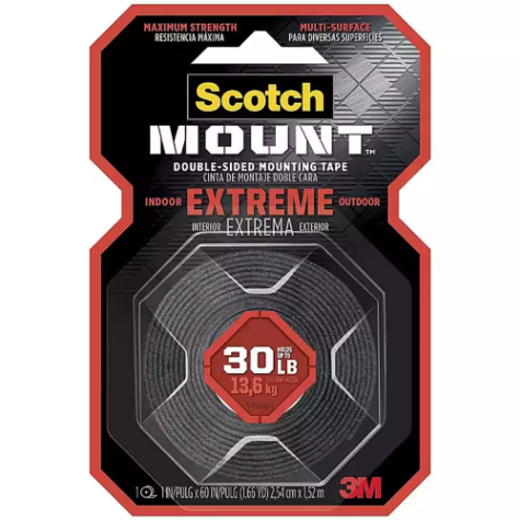 Picture of SCOTCH DOUBLE SIDED MOUNTING TAPE MOUNT EXTREME 25MM X 1.52M BLACK