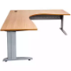 Picture of RAPID SPAN CORNER WORKSTATION WITH METAL MODESTY PANEL 1800 X 1500 X 700MM BEECH/SILVER