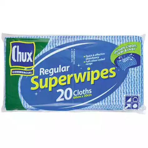 Picture of CHUX SUPER WIPES 600 X 300MM BLUE PACK 20