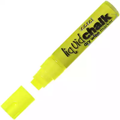 Picture of TEXTA LIQUID CHALK MARKER JUMBO DRY WIPE CHISEL 15.0MM YELLOW