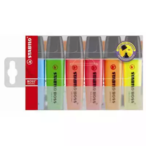 Picture of STABILO BOSS HIGHLIGHTER CHISEL ASSORTED WALLET 6