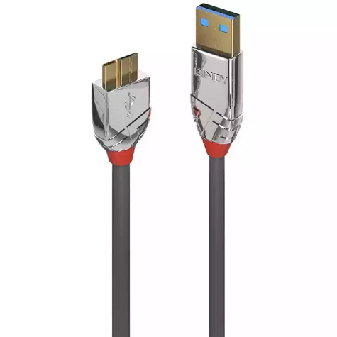 Picture of LINDY 36658 CROMO LINE USB-A 3.0 TO MICRO-B CABLE 2M GREY