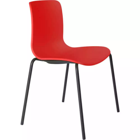 Picture of DAL ACTI CHAIR 4-LEG BLACK POWDERCOAT FRAME RED POLYPROP SHELL