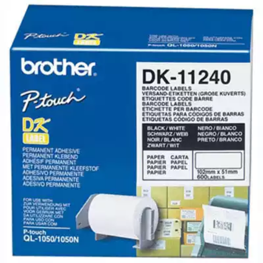 Picture of BROTHER DK-11240 LABEL ROLL 102 X 51MM WHITE ROLL 600