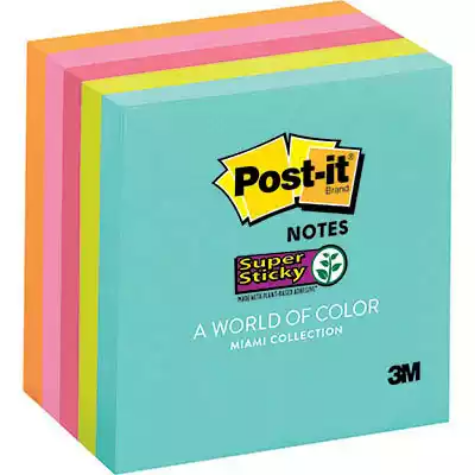 Picture of POST-IT 654-5SSMIA SUPER STICKY NOTES 76 X 76MM MIAMI PACK 5