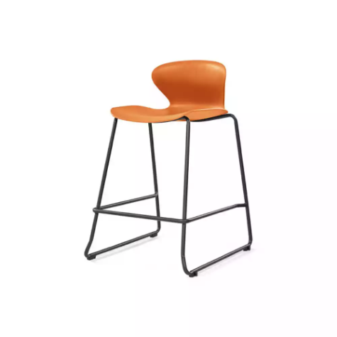 Picture of SYLEX KALEIDO 650H STOOL WITH BLACK SLED FRAME ORANGE SEAT