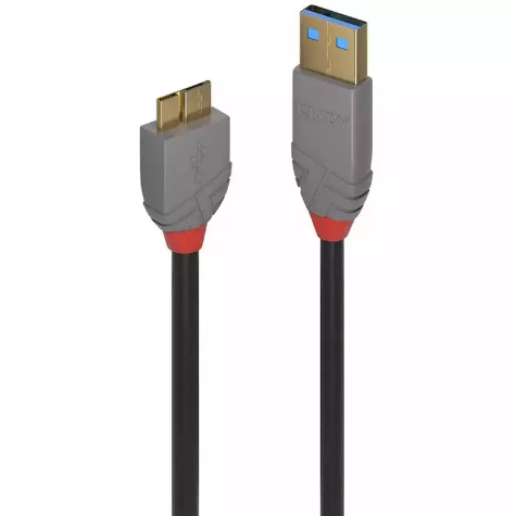 Picture of LINDY 36767 ANTHRA LINE USB-A TO MICRO-B 3.0 CABLE 2M BLACK