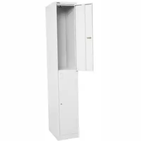 Picture of GO STEEL LOCKER 2 DOOR 305 X 455 X 1830MM FLAT PACK SILVER GREY