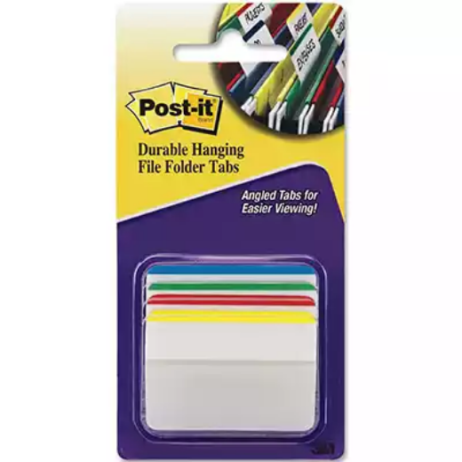 Picture of POST-IT 686A-1 DURABLE ANGLED FILING TABS 50MM PRIMARY ASSORTED PACK 24