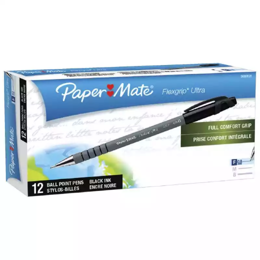 Picture of PAPERMATE FLEXGRIP ULTRA BALLPOINT PEN FINE BLACK