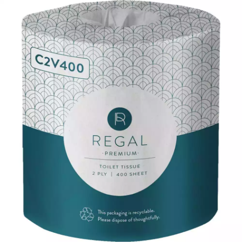 Picture of REGAL PREMIUM TOILET ROLL WRAPPED 2-PLY 400 SHEET WHITE