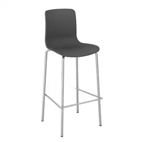 Picture of DAL ACTI CHAIR 4-LEG HIGH BARSTOOL CHROME FRAME CHARCOAL SHELL