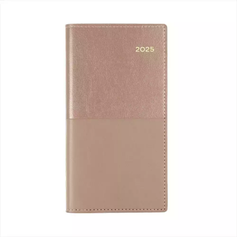 Picture of COLLINS VANESSA SLIMLINE 375.V49 DIARY WEEK TO VIEW B6/7 LANDSCAPE ROSE GOLD