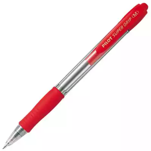 Picture of PILOT SUPER GRIP RETRACTABLE BALLPOINT PEN MEDIUM 1.0MM RED