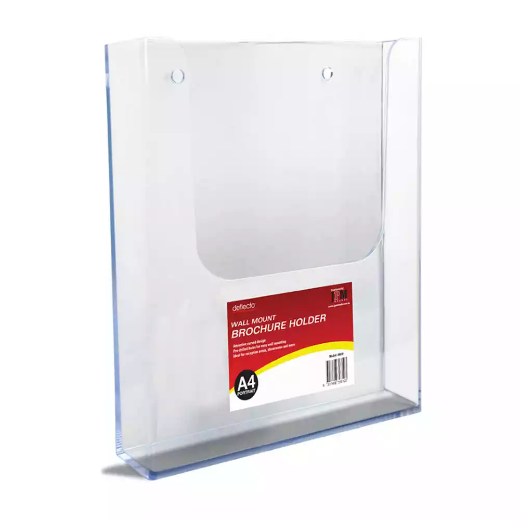 Picture of DEFLECTO BROCHURE HOLDER WALL MOUNT A4 CLEAR