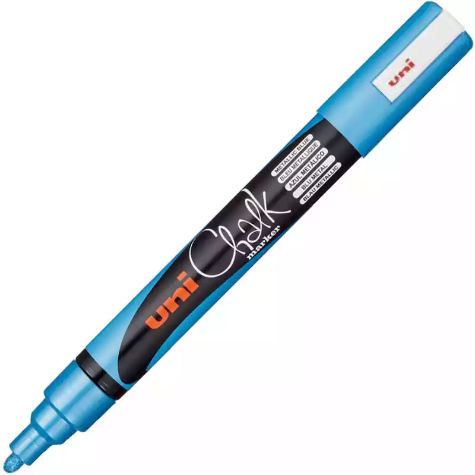 Picture of UNI-BALL CHALK MARKER BULLET TIP 2.5MM METALLIC BLUE