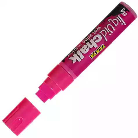 Picture of TEXTA JUMBO LIQUID CHALK MARKER WET WIPE CHISEL 15MM PINK