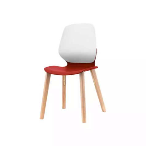 Picture of SYLEX KALEIDO CHAIR 4 LEG ASHWOOD WHITE BACK RED SEAT