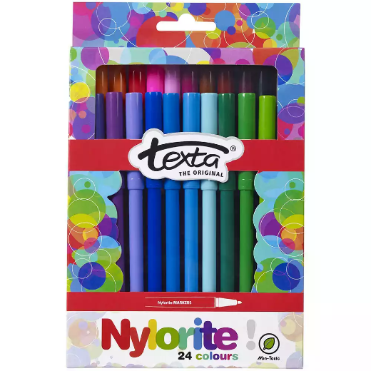 Picture of TEXTA NYLORITE COLOURING MARKERS BOX 24