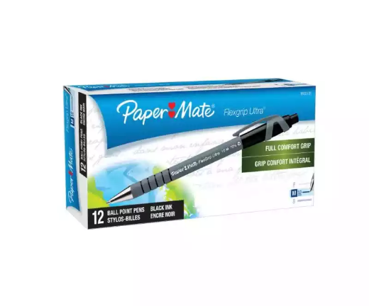 Picture of PAPERMATE FLEXGRIP ULTRA BALLPOINT PEN MEDIUM BLACK