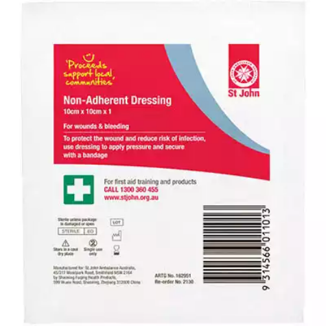 Picture of ST JOHN NON-ADHERENT WOUND DRESSING 75 X 75MM WHITE