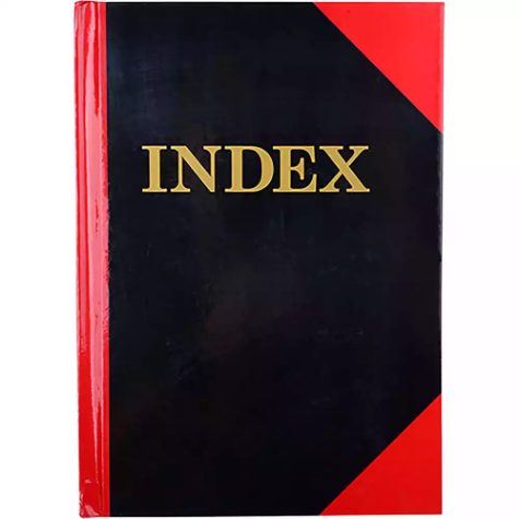 Picture of BLACK AND RED NOTEBOOK CASEBOUND RULED A-Z INDEX 200 PAGE A5 GLOSS COVER