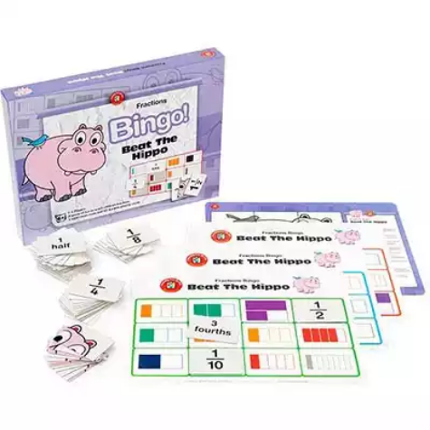 Picture of LEARNING CAN BE FUN BEAT THE HIPPO BINGO FRACTIONS GAME