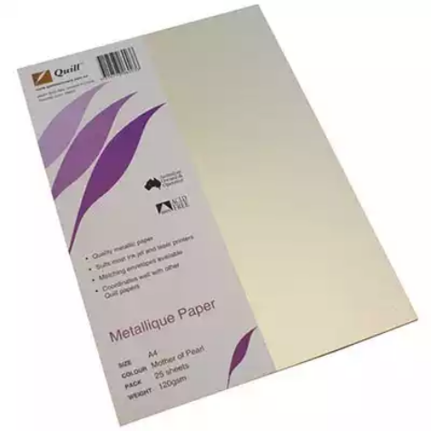 Picture of QUILL METALLIQUE PAPER 120GSM A4 MOTHER OF PEARL PACK 25