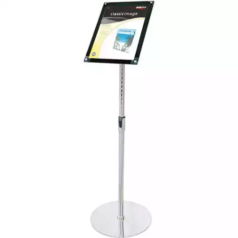 Picture of DEFLECTO FOYER STAND MAGNETIC A4 BLACK/CHROME