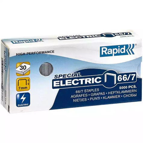 Picture of RAPID HIGH PERFORMANCE SPECIAL ELECTRIC STAPLES 66/7 BOX 5000