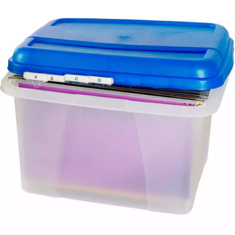 Picture of CRYSTALFILE PORTA STORAGE BOX 32 LITRE BLUE/CLEAR