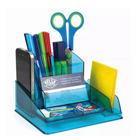 Picture of ITALPLAST DESK ORGANISER TINTED BLUE