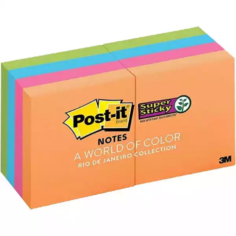 Picture of POST-IT 622-8SSAU SUPER STICKY MINI NOTES 50 X 50MM RIO DE JANEIRO 8 PADS