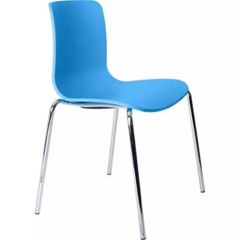 Picture of DAL ACTI CHAIR 4-LEG CHROME FRAME OCEAN BLUE POLYPROP SHELL 400MM