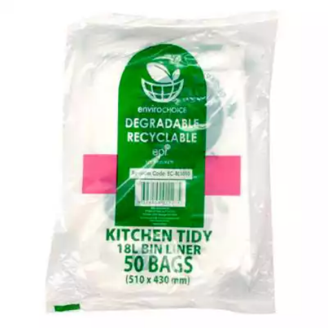 Picture of ENVIROCHOICE BIN LINER DEGRADEABLE HIGH DENSITY 18 LITRE CLEAR PACK 50