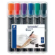 Picture of STAEDTLER 350 LUMOCOLOR PERMANENT MARKER CHISEL 5.0MM ASSORTED WALLET 6