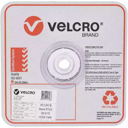 Picture of VELCRO BRAND STICK-ON HOOK TAPE 25MM X 25M WHITE