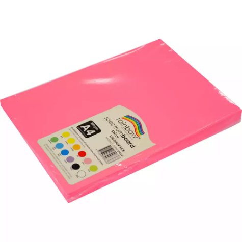 Picture of RAINBOW SPECTRUM BOARD 220GSM A4 LIGHT PINK PACK 100