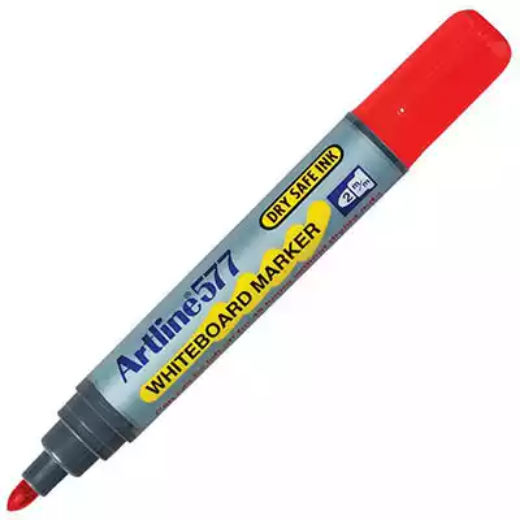 Picture of ARTLINE 577 WHITEBOARD MARKER BULLET 3MM RED