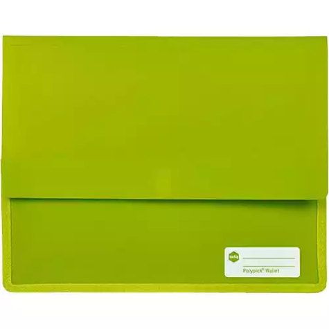 Picture of MARBIG POLYPICK DOCUMENT WALLET HEAVY DUTY A4 LIME