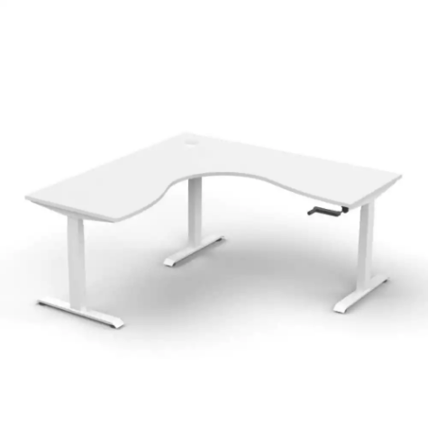 Picture of RAPIDLINE BOOST CRANK CORNER WORKSTATION 1500 X 1500 X 750MM NATURAL WHITE TOP AND WHITE SATIN FRAME