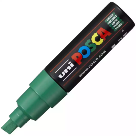 Picture of POSCA PC-8K PAINT MARKER CHISEL BROAD 8MM GREEN