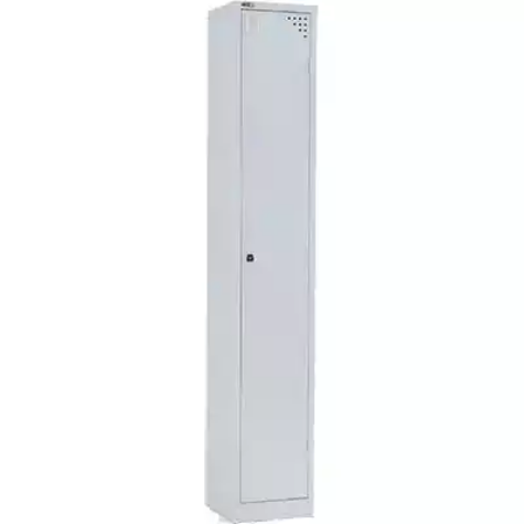 Picture of GO STEEL LOCKER 1 DOOR 305 X 455 X 1830MM WITH BUTTERFLY LOCK SILVER GREY