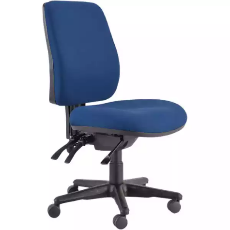 Picture of BURO ROMA TASK CHAIR HIGH BACK 3-LEVER SEAT SLIDE JETT FABRIC DARK BLUE