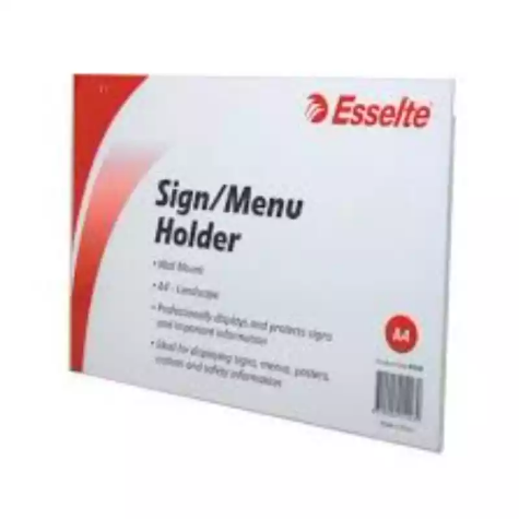 Picture of ESSELTE SIGN / MENU HOLDER SLANTED LANDSCAPE A4 CLEAR