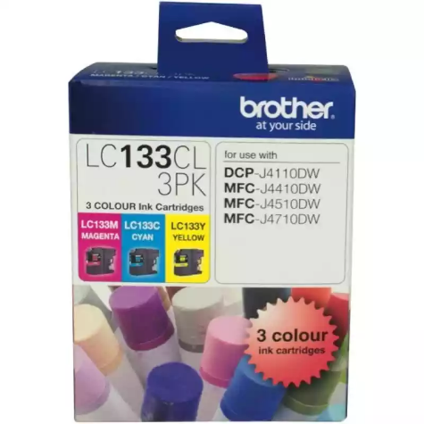 Picture of BROTHER LC133CL3PK INK CARTRIDGE VALUE PACK CYAN/MAGENTA/YELLOW