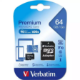 Picture of VERBATIM MICROSD CARD WITH ADAPTER 64GB BLACK