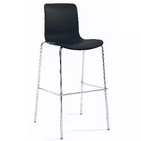 Picture of DAL ACTI CHAIR 4-LEG HIGH BARSTOOL CHROME FRAME LIGHT GREY SHELL