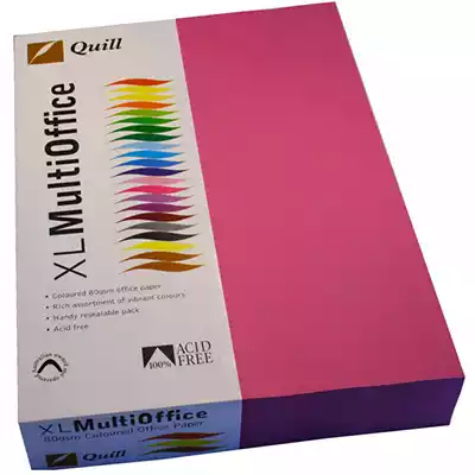 Picture of QUILL COVER PAPER 80GSM A4 FLUORO PINK PACK 500